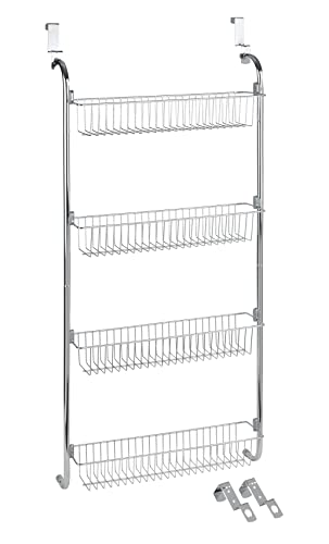 WENKO Door Shelf, Hanging Shelf with 4 Large Shelves for Household Utensils, Ideal for Kitchen or Bathroom Accessories, for Hanging on the Door, 49.5 x 109 x 14 cm, Chrome-Plated Metal on Sale